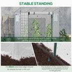 6.6' x 2.5' x 5.5' Walk-in Greenhouse with Door and Window, White