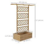 Wood Raised Garden Bed with Trellis, Roof and Privacy Screen, Natural