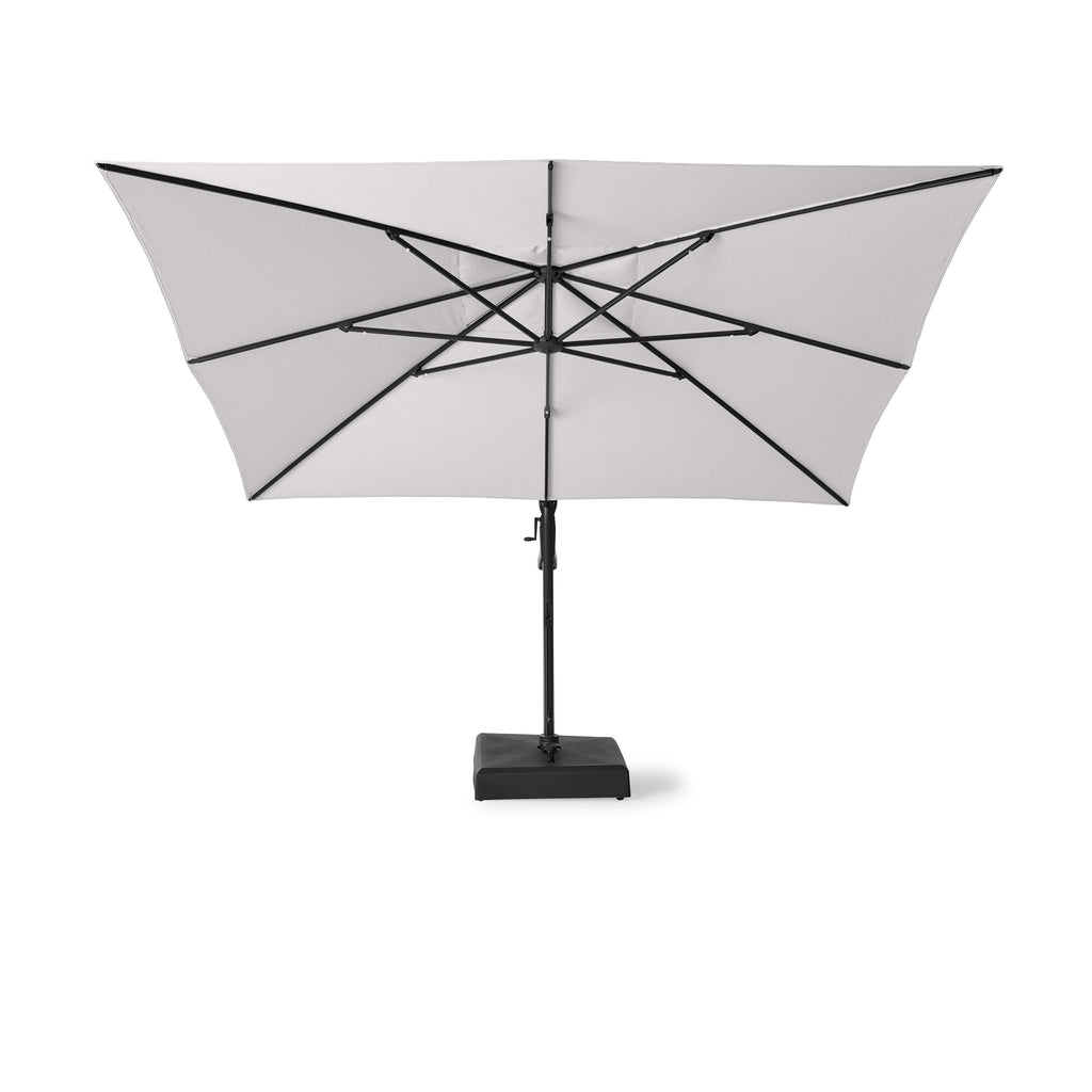 AKZ PLUS 11.5' Square Cantilever Umbrella - Black Frame & Cast Silver Canopy