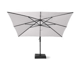 AKZ PLUS 11.5' Square Cantilever Umbrella - Black Frame & Cast Silver Canopy