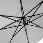 AKZ PLUS 11.5' Square Cantilever Umbrella - Black Frame & Cast Silver Canopy