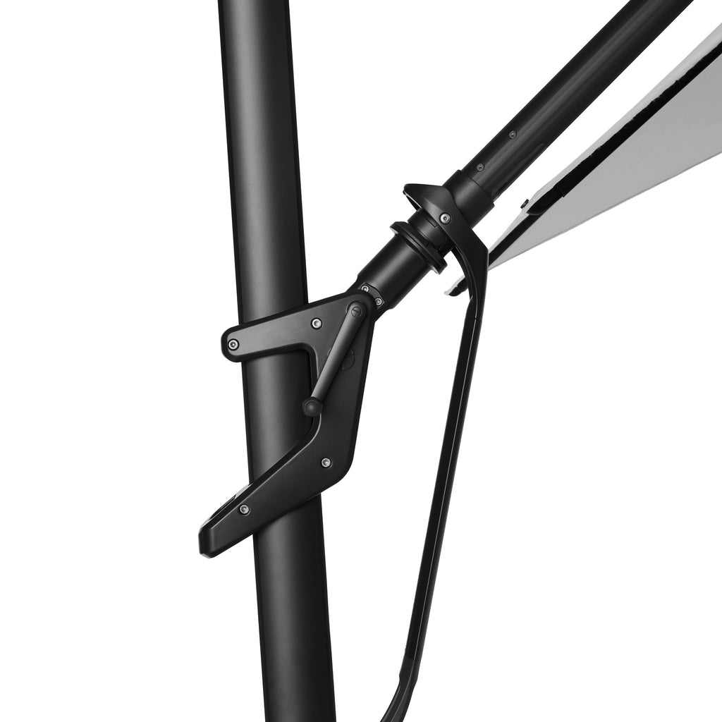 AKZ PLUS 11.5' Square Cantilever Umbrella - Black Frame & Cast Silver Canopy