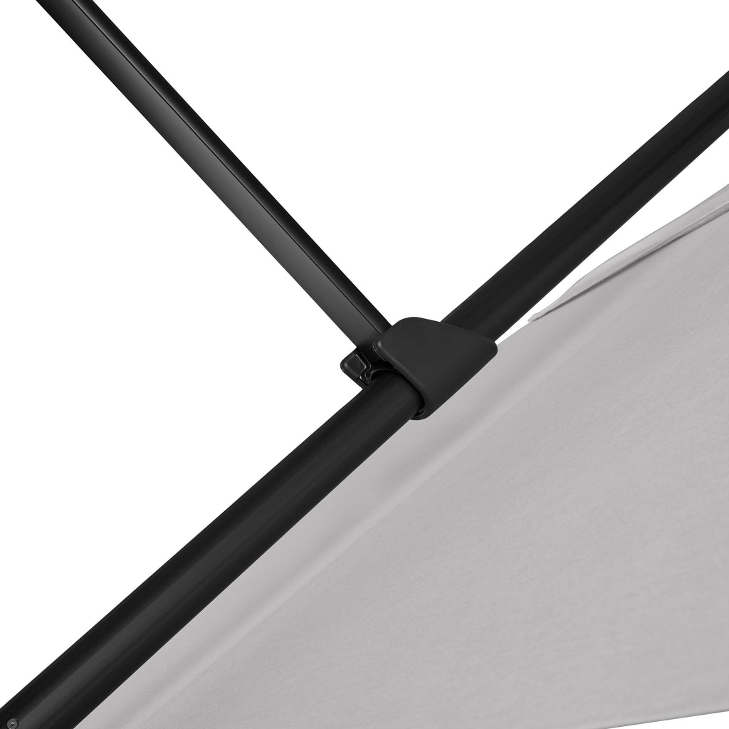 AKZ PLUS 11.5' Square Cantilever Umbrella - Black Frame & Cast Silver Canopy