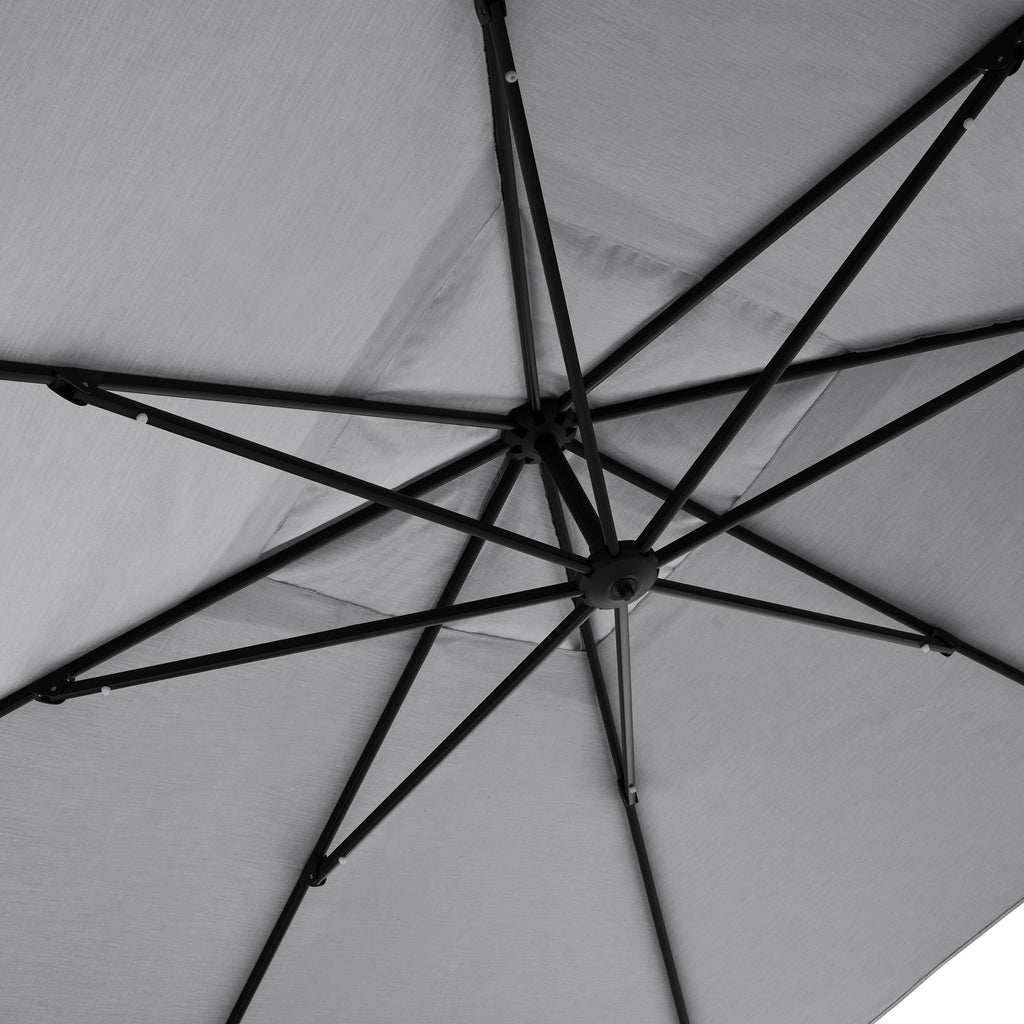 AKZ PLUS 11.5' Square Cantilever Umbrella - Black Frame & Canvas Granite Canopy