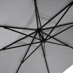 AKZ PLUS 11.5' Square Cantilever Umbrella - Black Frame & Canvas Granite Canopy