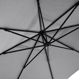 AKZ PLUS 11.5' Square Cantilever Umbrella - Black Frame & Canvas Granite Canopy