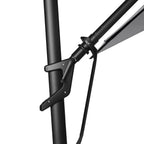 AKZ PLUS 11.5' Square Cantilever Umbrella - Black Frame & Canvas Granite Canopy