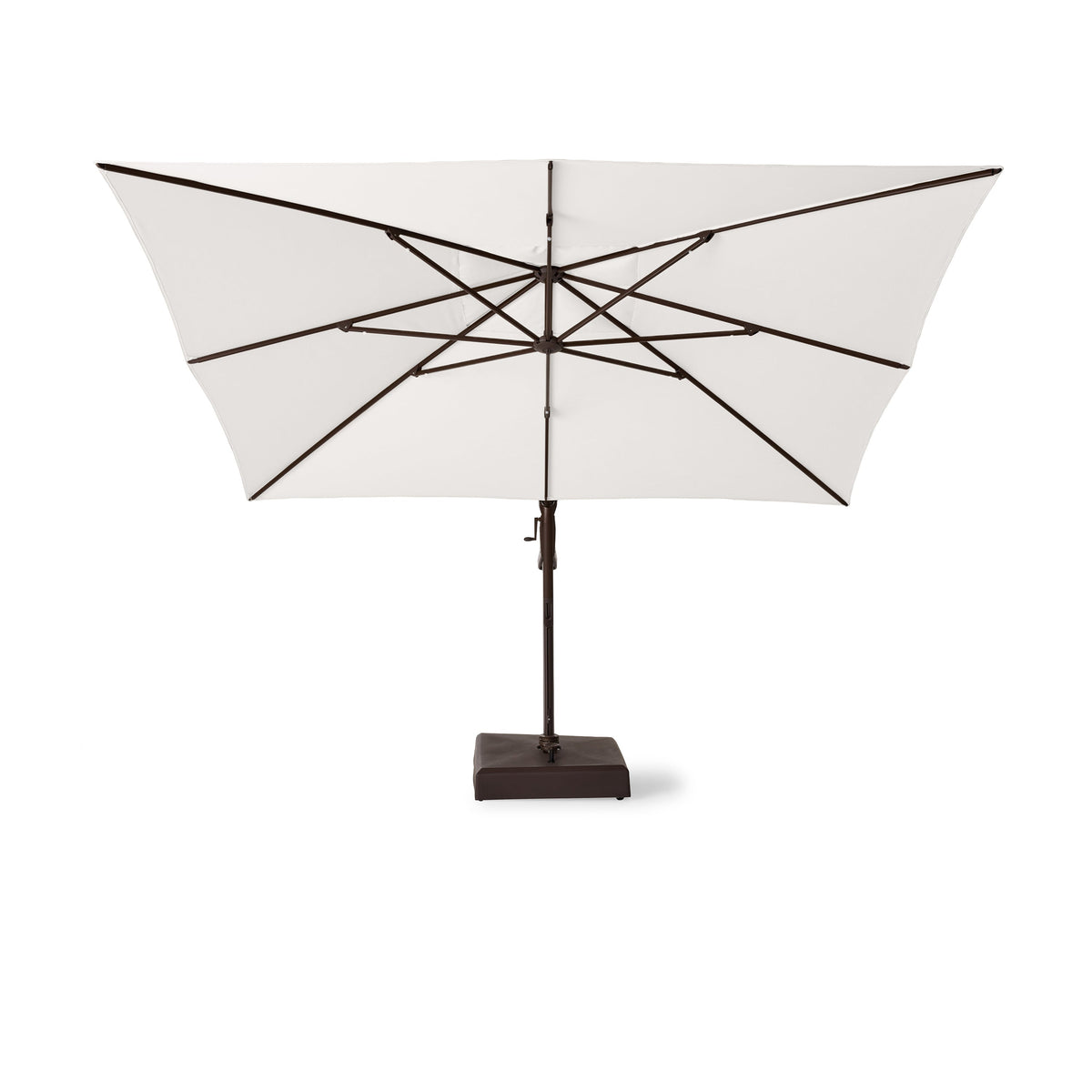AKZ PLUS 11.5' Square Cantilever Umbrella - Black Frame & Natural Canopy