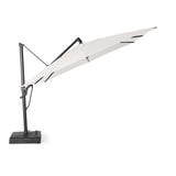 AKZ PLUS 11.5' Square Cantilever Umbrella - Black Frame & Natural Canopy
