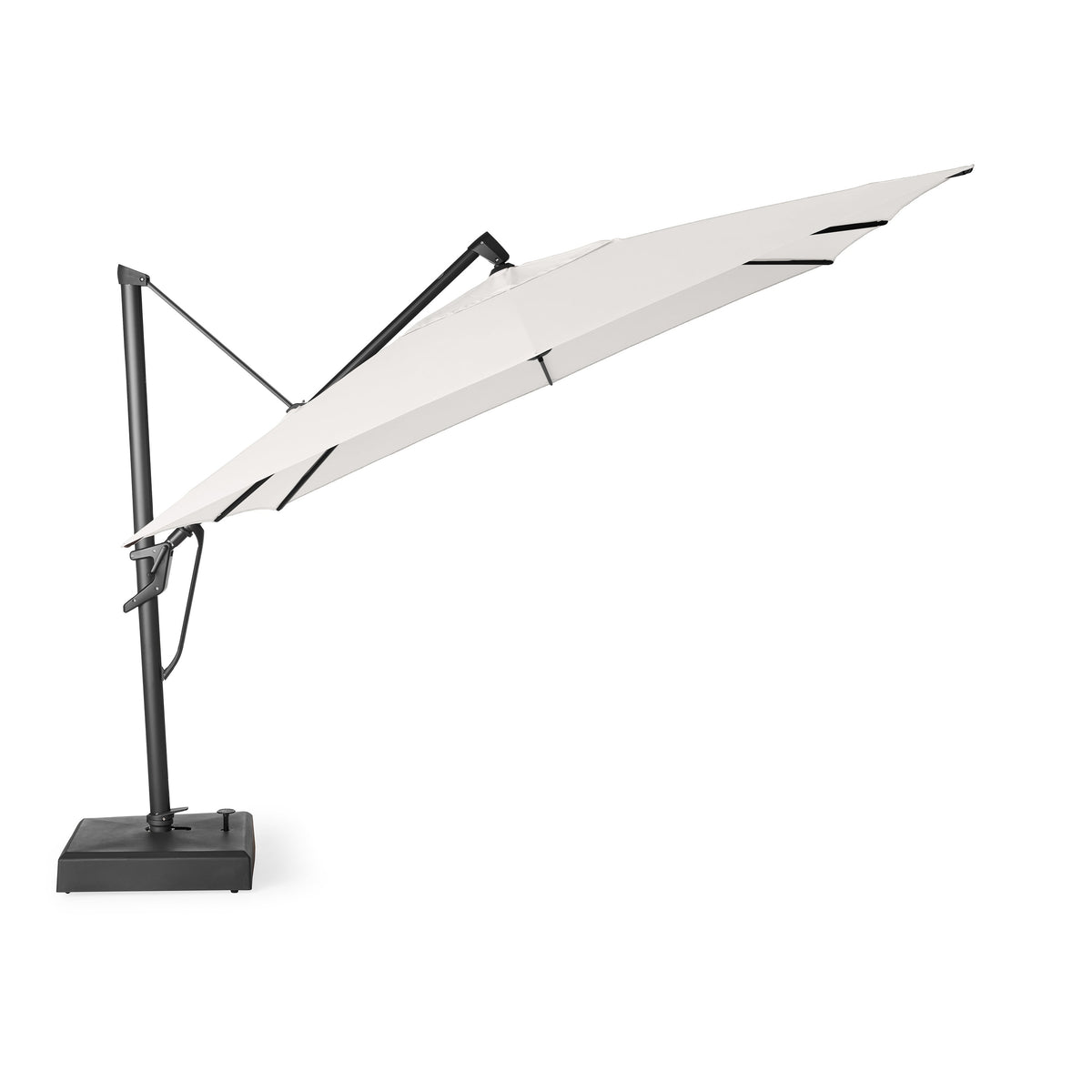 AKZ PLUS 11.5' Square Cantilever Umbrella - Black Frame & Natural Canopy