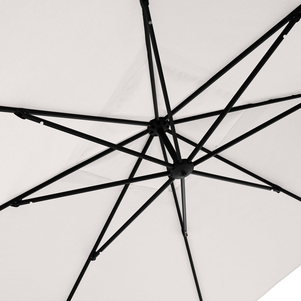 AKZ PLUS 11.5' Square Cantilever Umbrella - Black Frame & Natural Canopy