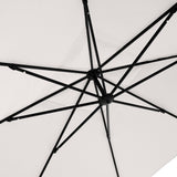 AKZ PLUS 11.5' Square Cantilever Umbrella - Black Frame & Natural Canopy