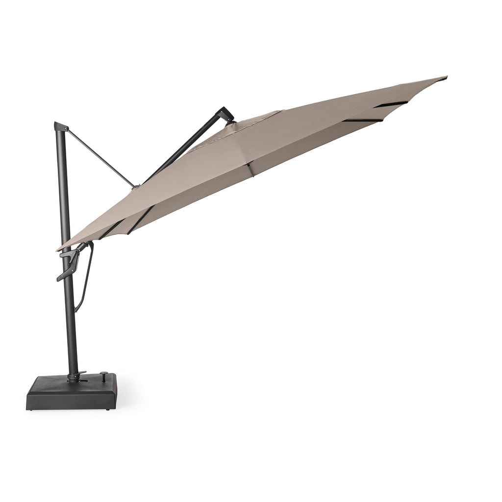 AKZ PLUS 11.5' Square Cantilever Umbrella - Black Frame & Taupe Canopy