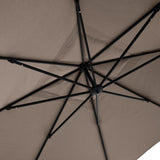 AKZ PLUS 11.5' Square Cantilever Umbrella - Black Frame & Taupe Canopy