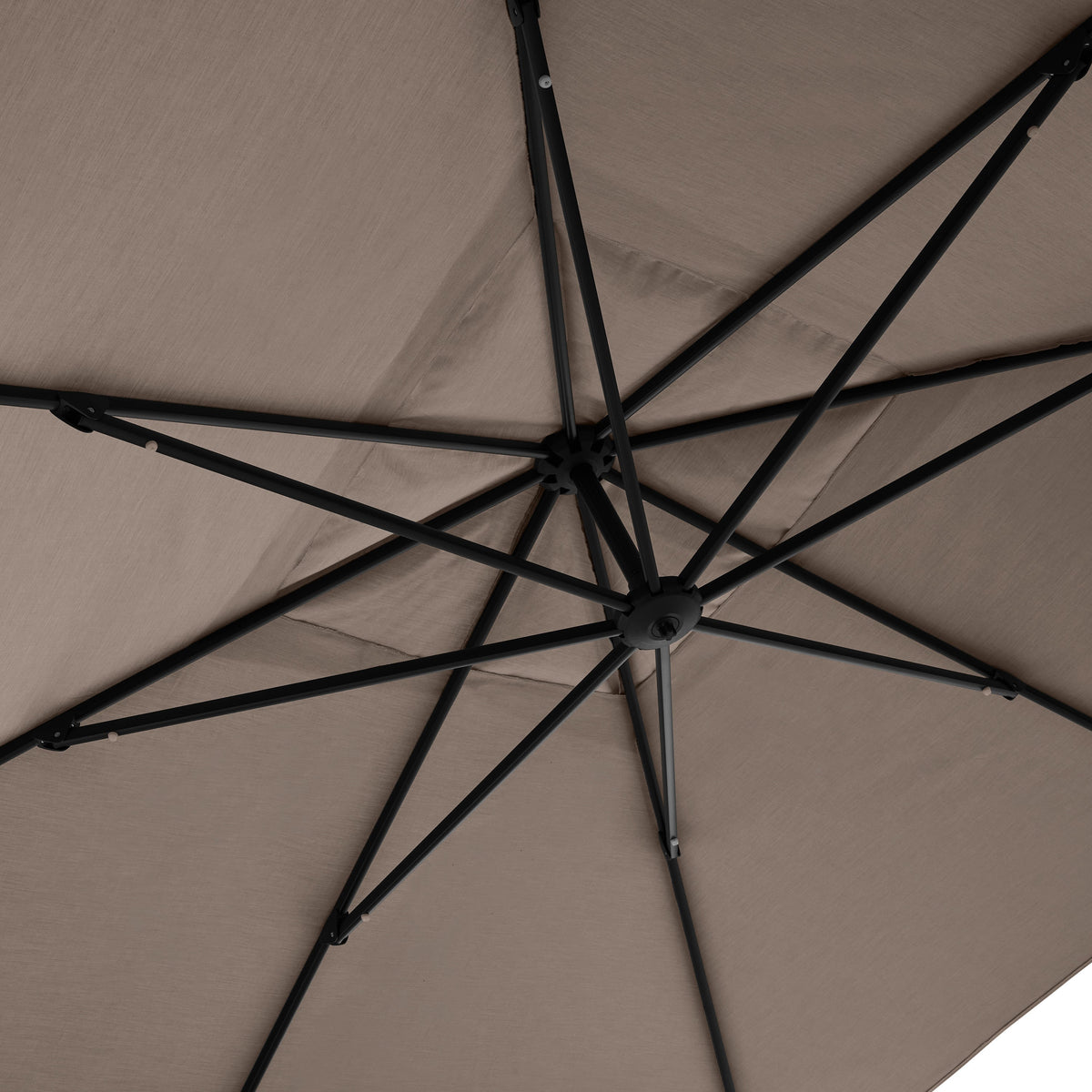 AKZ PLUS 11.5' Square Cantilever Umbrella - Black Frame & Taupe Canopy