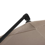 AKZ PLUS 11.5' Square Cantilever Umbrella - Black Frame & Taupe Canopy