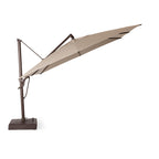 AKZ PLUS 11.5' Square Cantilever Umbrella - Bronze Frame & Canvas Flax Canopy