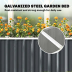 7' x 2' x 2' Galvanized Raised Garden Bed with Gloves, Dark Grey