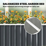 7' x 2' x 2' Galvanized Raised Garden Bed with Gloves, Dark Grey