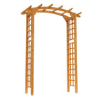 90in Wooden Garden Arbor with Trellis Wall for Climbing Plants, Wedding & Backyard Decor