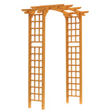 90in Wooden Garden Arbor with Trellis Wall for Climbing Plants, Wedding & Backyard Decor