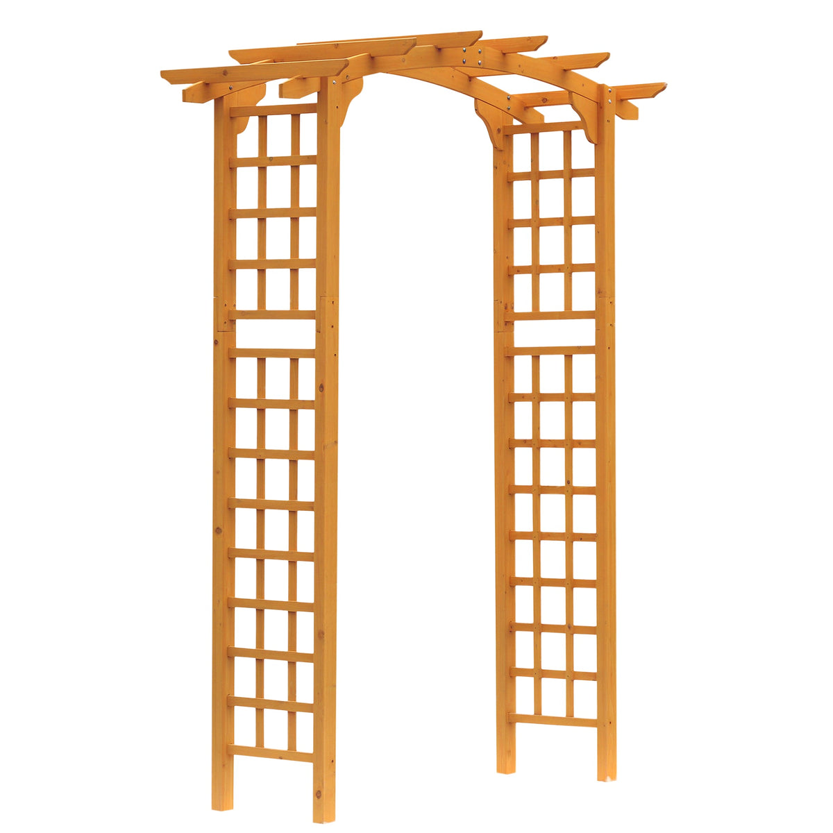 90in Wooden Garden Arbor with Trellis Wall for Climbing Plants, Wedding & Backyard Decor