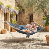 128" x 55" 2-Person Hammock with Pillow, 440 lbs Capacity, Gray