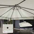 10' x 10' 2-Tier Gazebo Replacement Canopy Top Cover in Light Grey