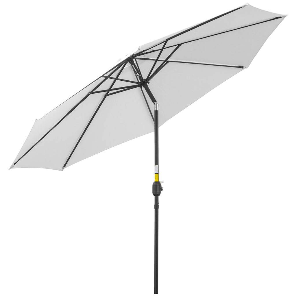 10' x 8' Round Market Umbrella with Crank and Tilt, White