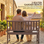 49" HDPE Garden Bench for 2-Person, 528 lbs Capacity, Brown