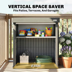 82 Gallon Outdoor Storage Box with Roll-Up Door and Removable Shelf, Grey