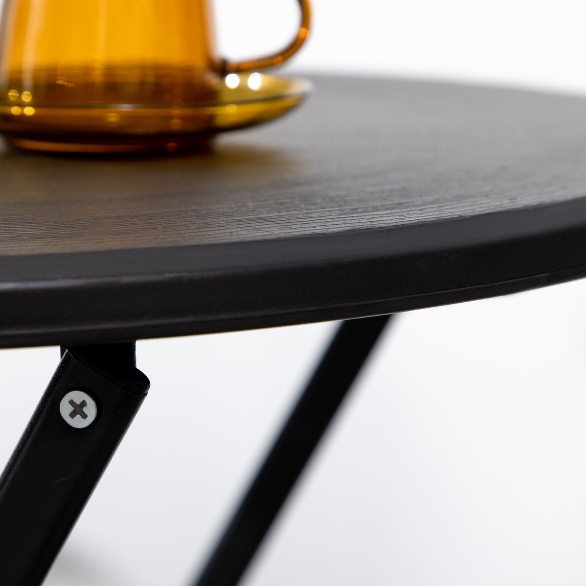 23.6" Folding Outdoor Coffee Table with HDPE Top, Dark Grey