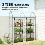 3-Tier Mini Greenhouse, 56.3" x 18.1" x 65", Clear