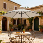 2 m Garden Parasol with Crank Handle, Tilt Function & UV30+, Light Grey