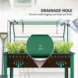 39.4" x 18.9" x 48.8" Raised Garden Bed with Cover, Green
