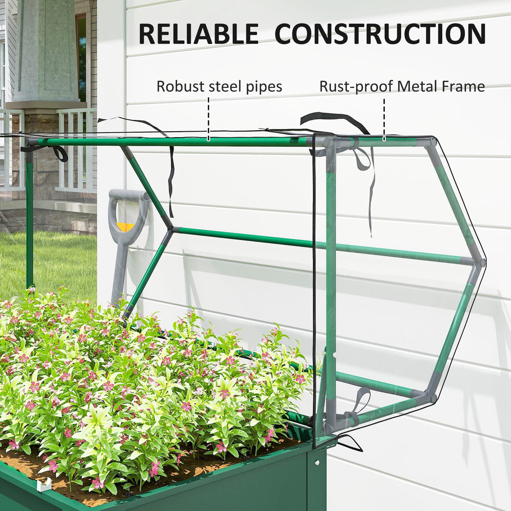 39.4" x 18.9" x 48.8" Raised Garden Bed with Cover, Green