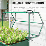 39.4" x 18.9" x 48.8" Raised Garden Bed with Cover, Green