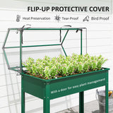 39.4" x 18.9" x 48.8" Raised Garden Bed with Cover, Green