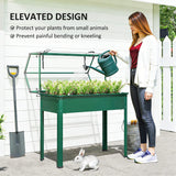 39.4" x 18.9" x 48.8" Raised Garden Bed with Cover, Green