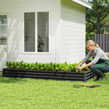 82" x 109" x 12" L-Shaped Raised Garden Bed, Black
