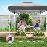 10 x 10 ft Pop Up Canopy Tent with Mosquito Netting and Sandbags, Dark Grey