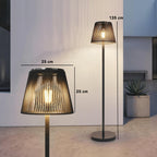 Outdoor Solar Floor Lamp with Light Sensor, Adjustable Height, Black