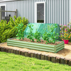 Galvanized Raised Garden Bed 8' x 3' x 1' for Vegetables, Flowers & Herbs, Light Green