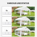 4 x 6 m Gazebo with 4 Removable Sidewalls, White