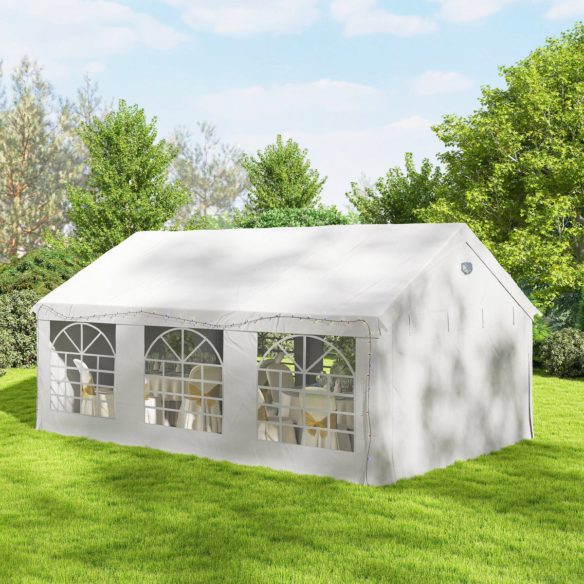 4 x 6 m Gazebo with 4 Removable Sidewalls, White