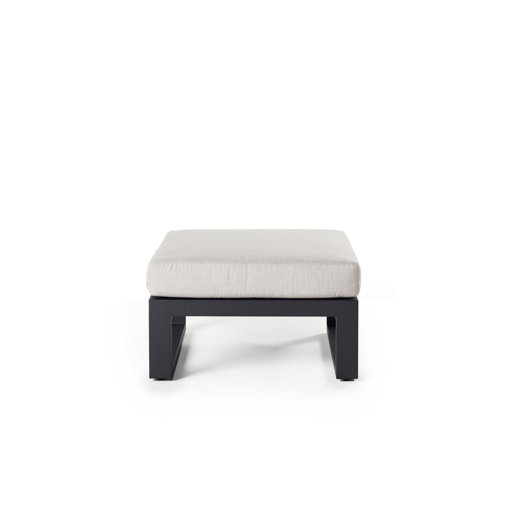 Belvedere Ottoman in Charcoal Aluminum