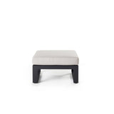 Belvedere Ottoman in Charcoal Aluminum