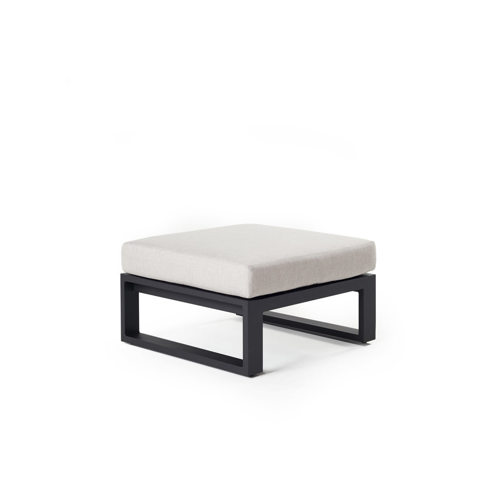 Belvedere Ottoman in Charcoal Aluminum