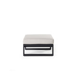 Belvedere Ottoman in Charcoal Aluminum