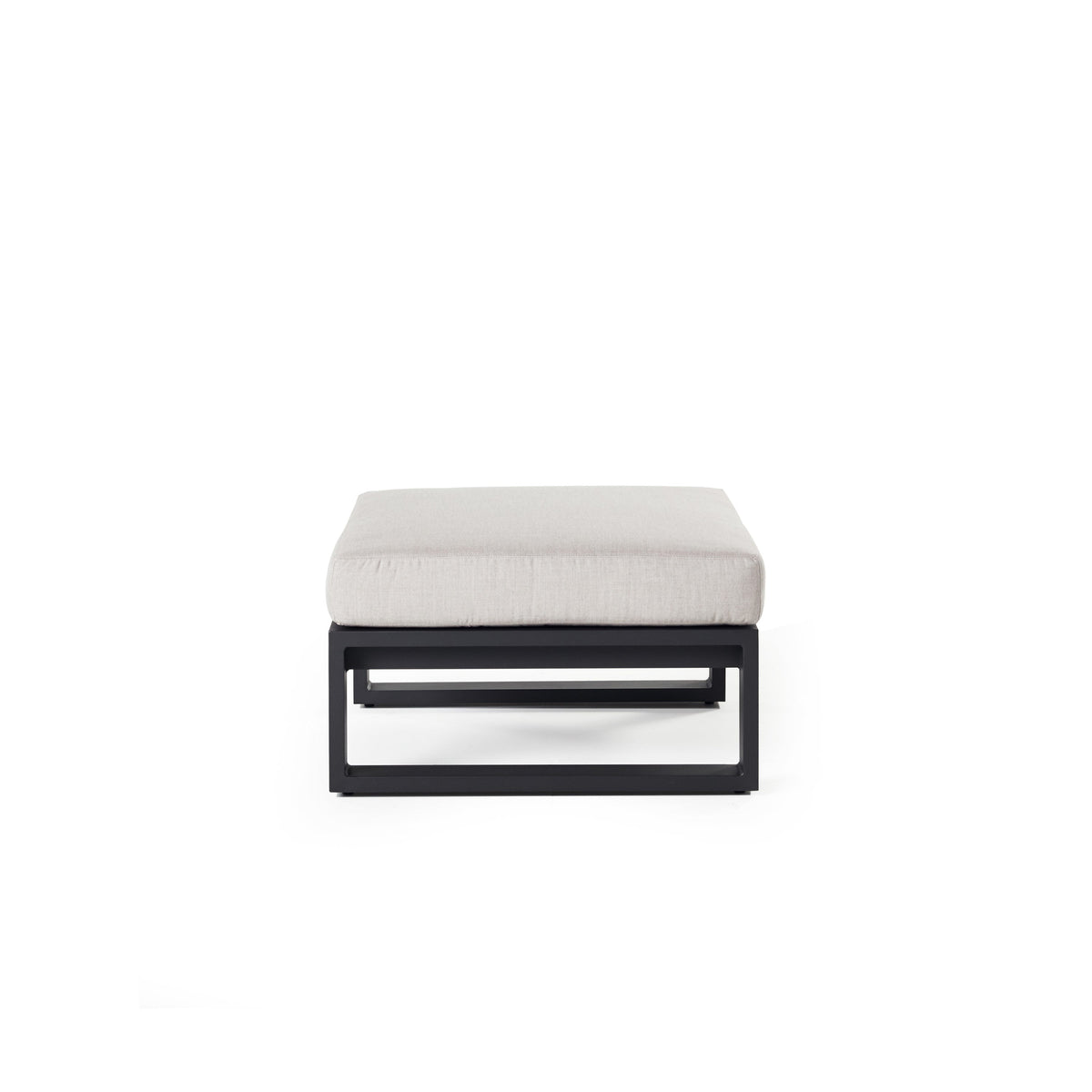 Belvedere Ottoman in Charcoal Aluminum